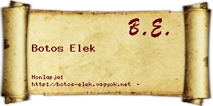 Botos Elek névjegykártya